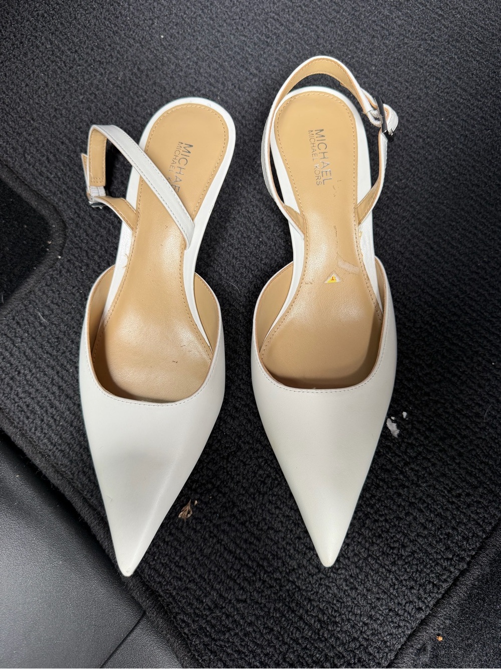 Michael Kors White Pointed Slingback Heels